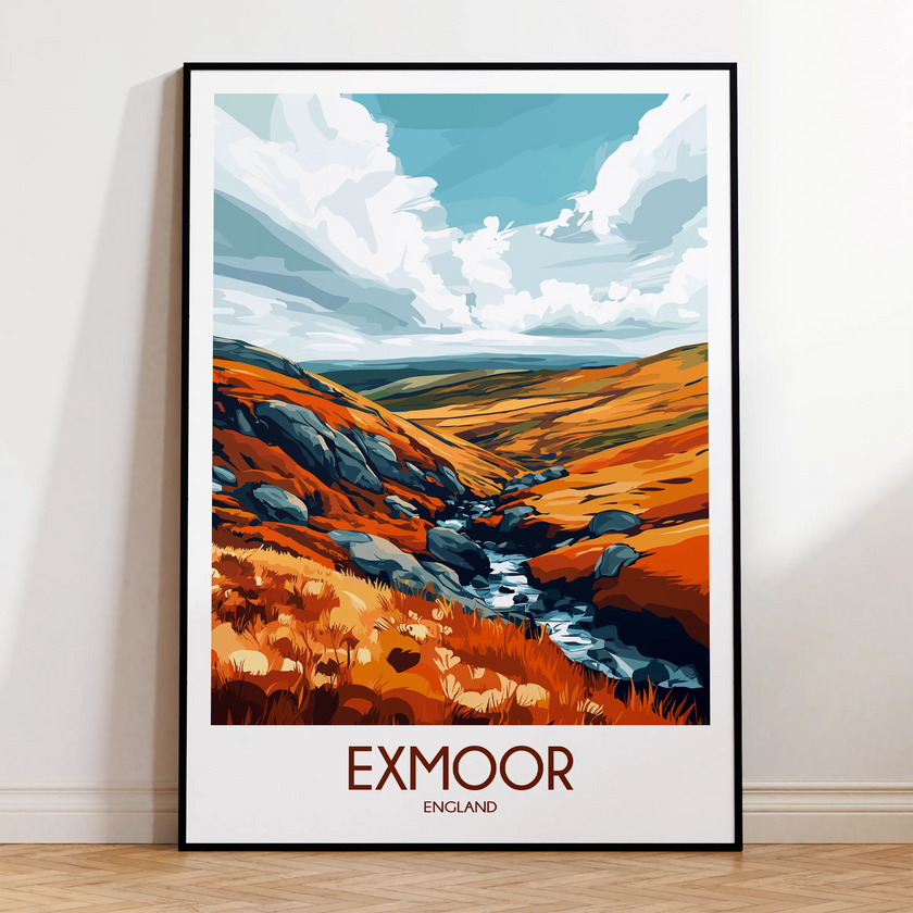 Exmoor Retro Travel Illustration