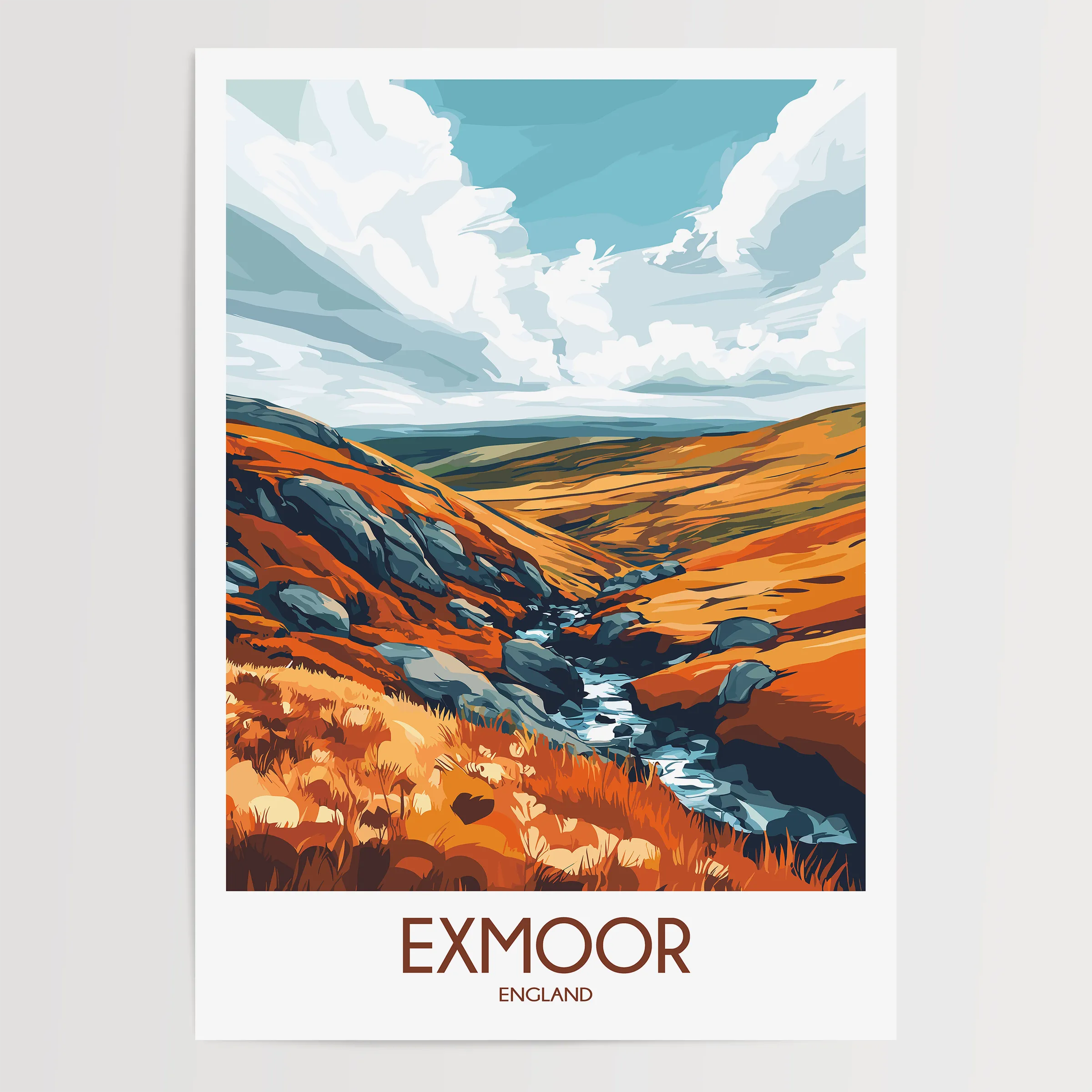 Exmoor Vintage Style Print