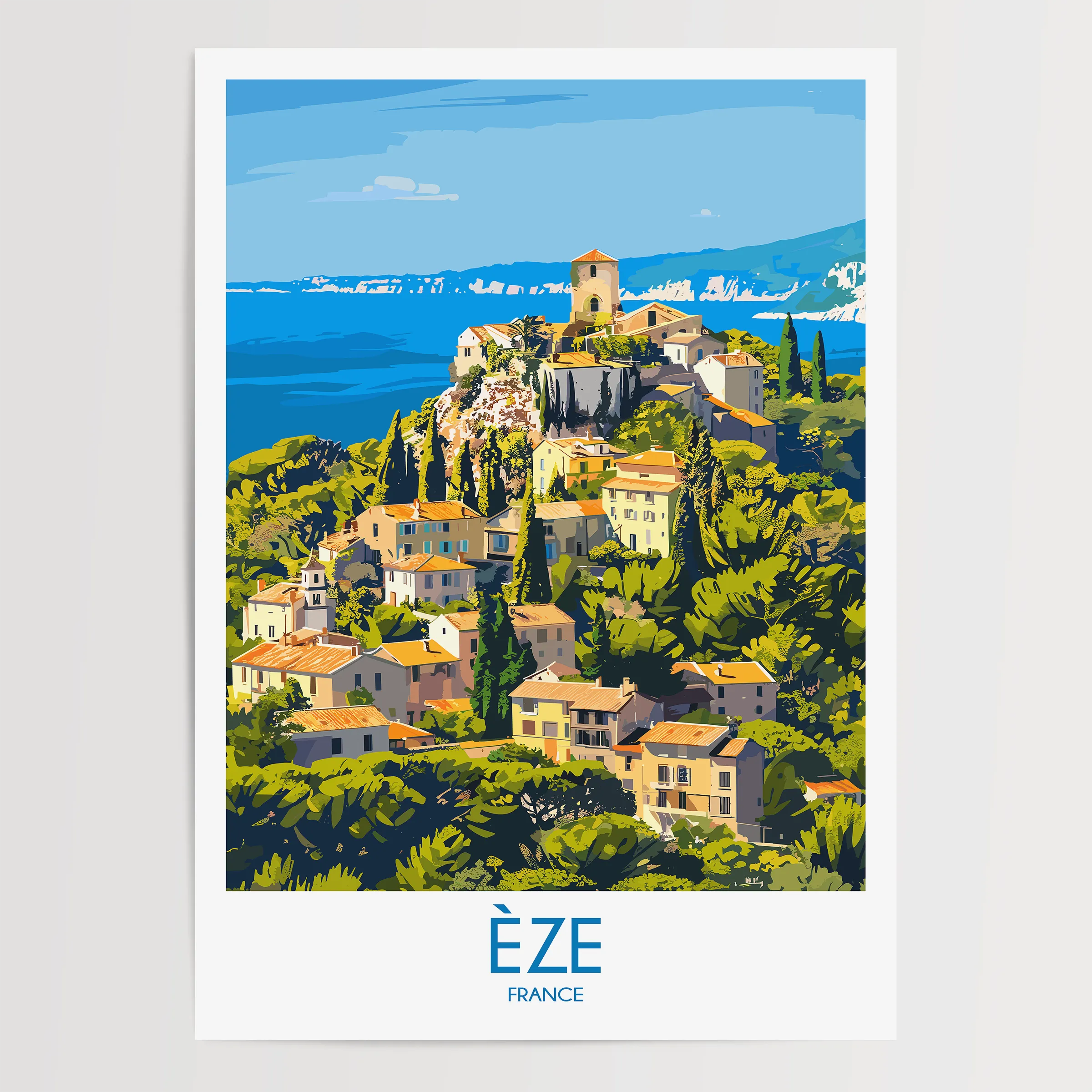 Èze Vintage Style Print
