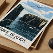 Farne Islands Retro Travel Illustration