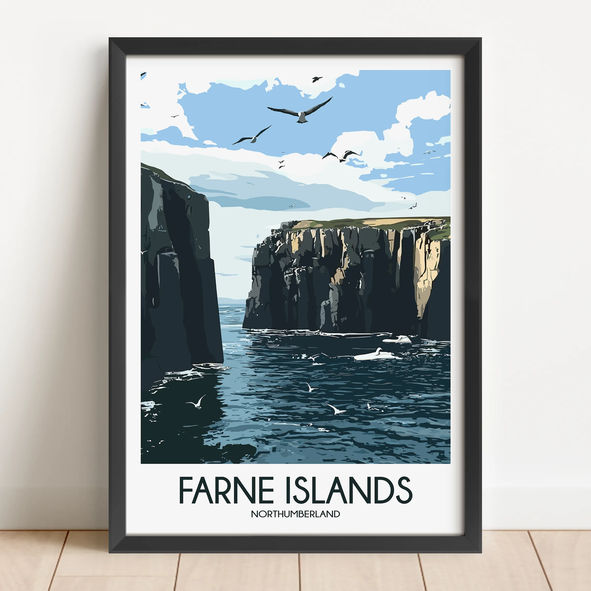 Farne Islands Vintage Style Print
