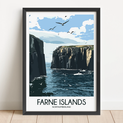Farne Islands Vintage Style Print