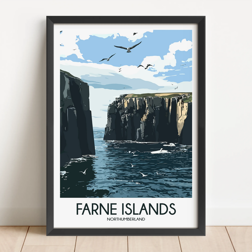 Farne Islands Vintage Style Print