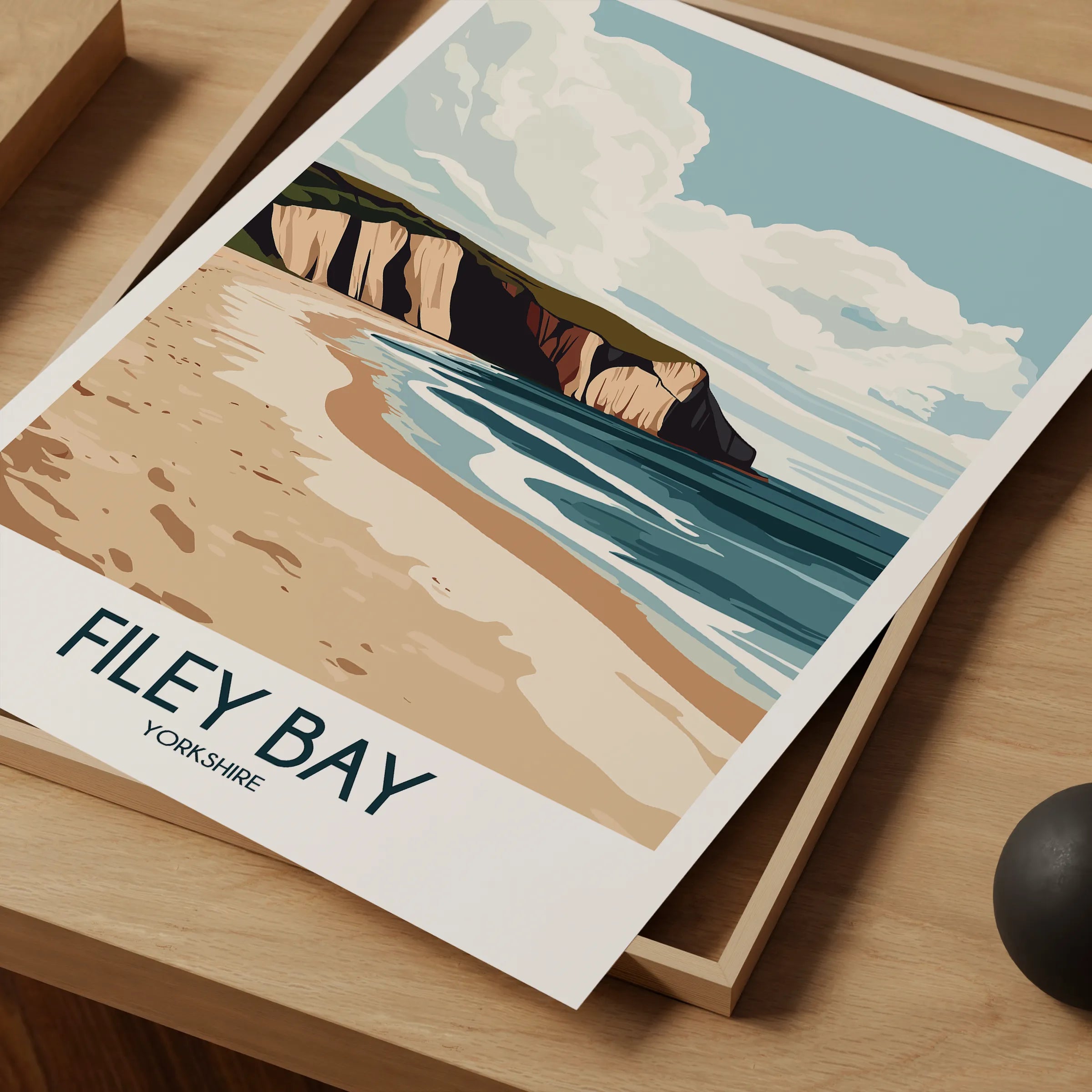 Filey Bay Modern Travel Poster