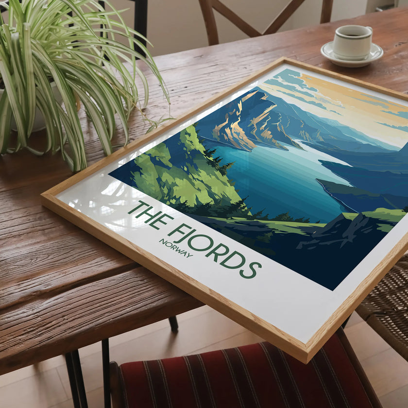 Fjords Modern Travel Poster