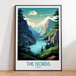 Fjords Modern Travel Poster