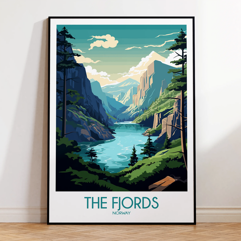 Fjords Modern Travel Poster