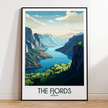 Fjords Modern Travel Poster