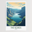 Fjords Retro Travel Illustration