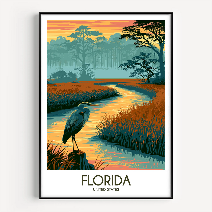 Florida Vintage Style Print