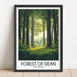 Forest Of Dean Retro Travel Illustration
