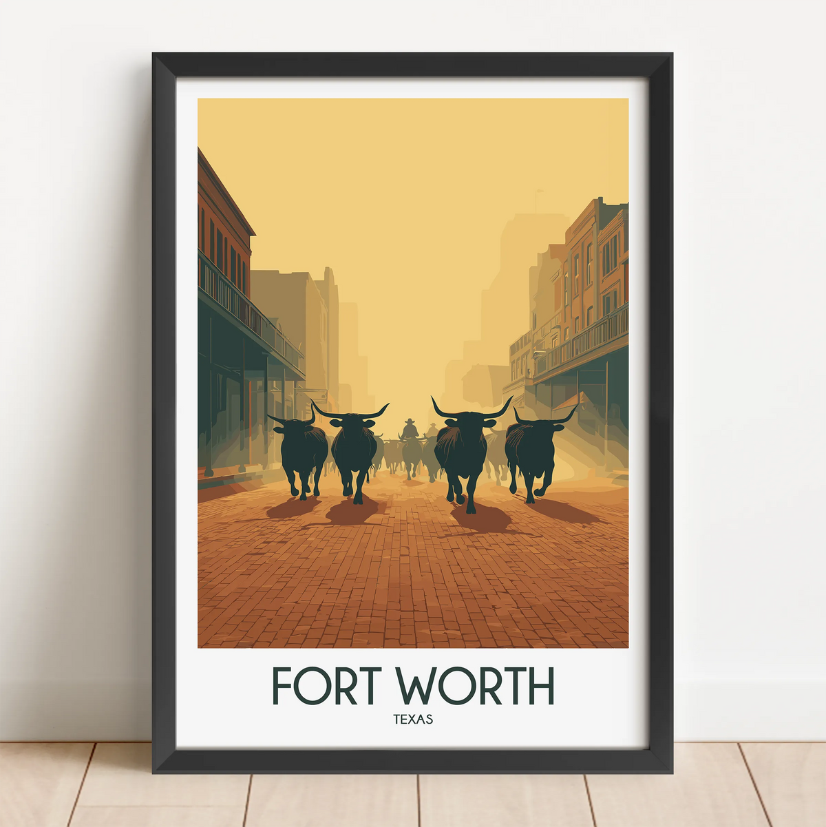 Fort Worth Modern Travel Poster