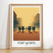 Fort Worth Retro Travel Illustration