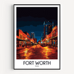 Fort Worth Retro Travel Illustration