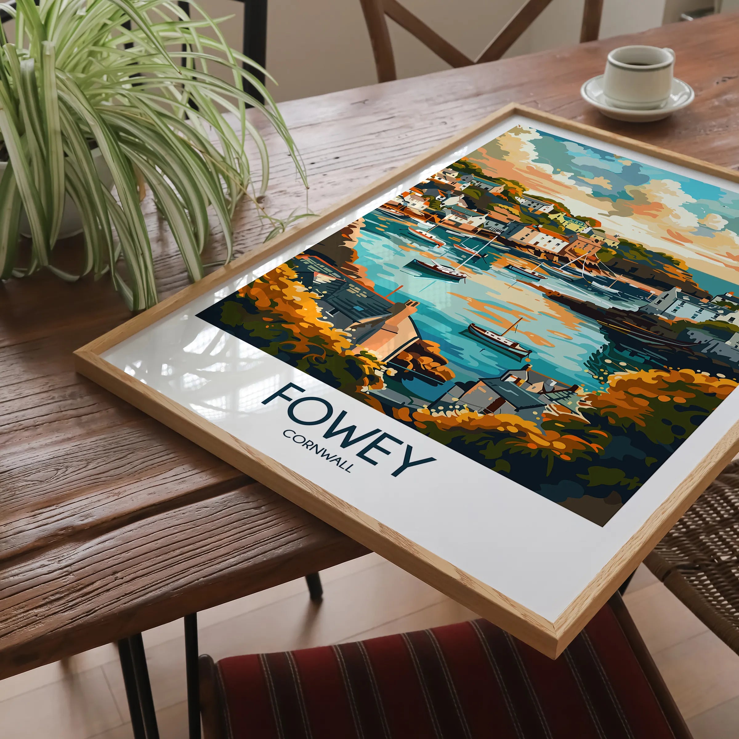 Fowey Modern Travel Poster