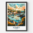 Fowey Retro Travel Illustration