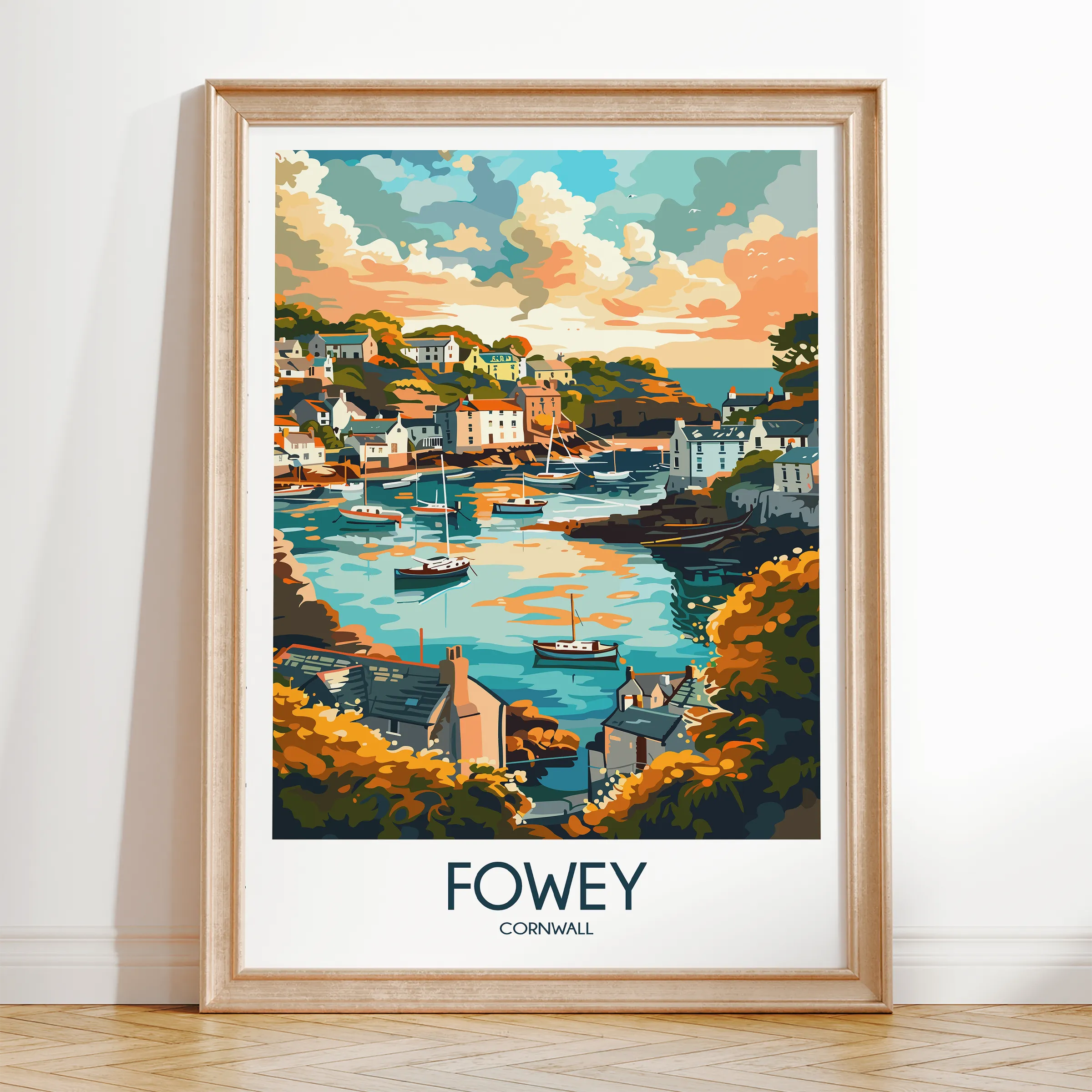 Fowey Vintage Style Print