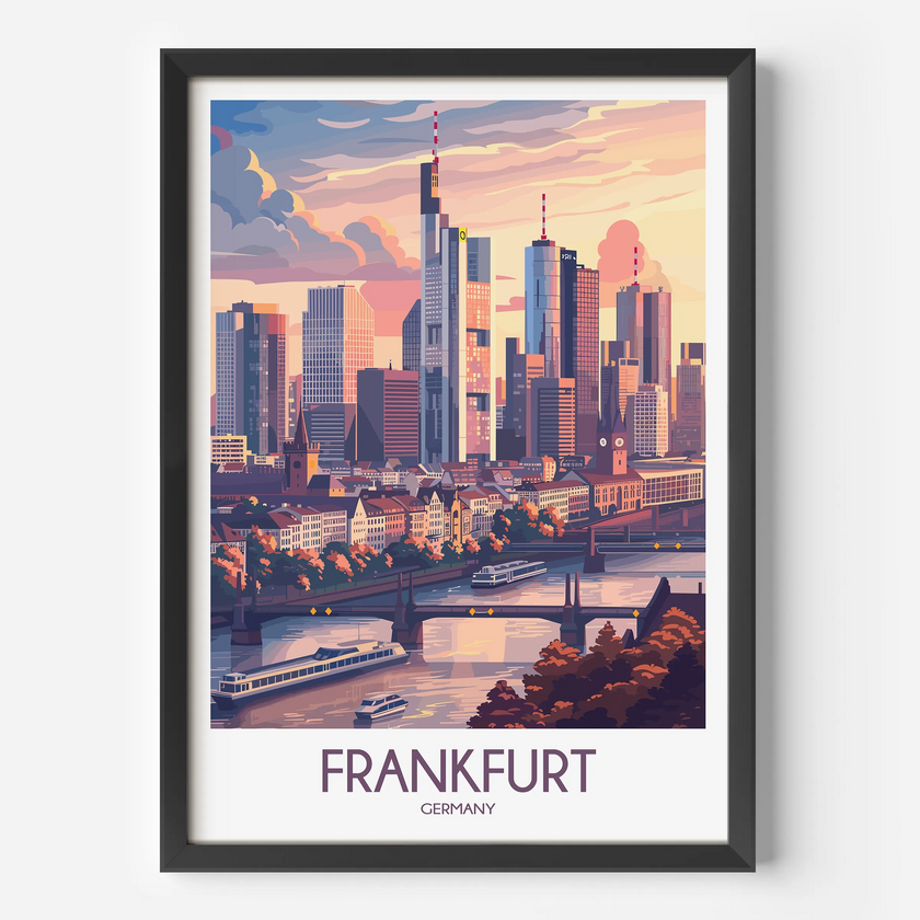 Frankfurt Modern Travel Poster