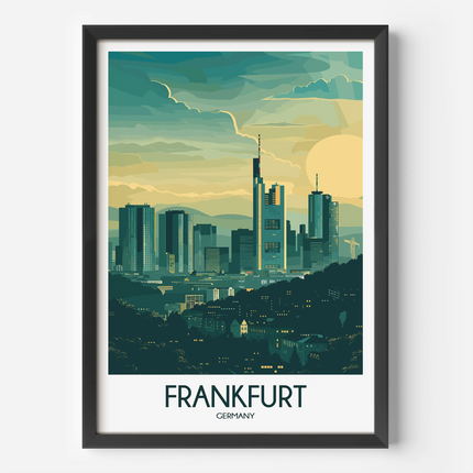 Frankfurt Retro Travel Illustration