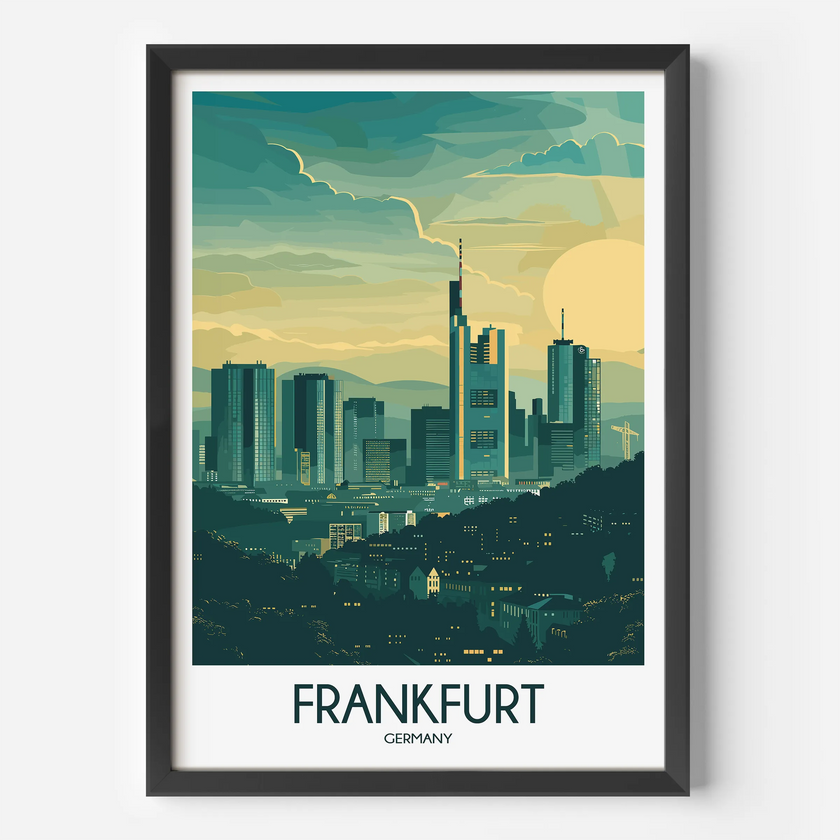 Frankfurt Retro Travel Illustration