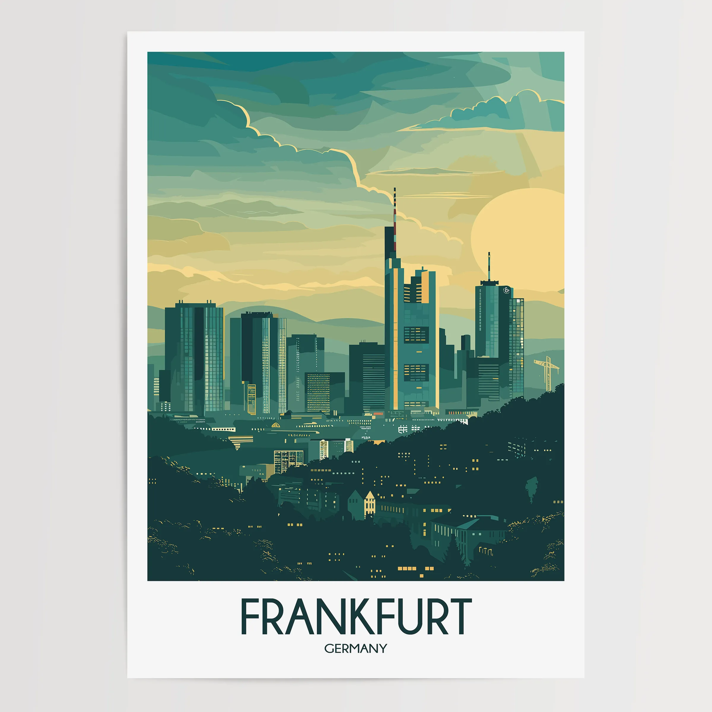 Frankfurt Vintage Style Print