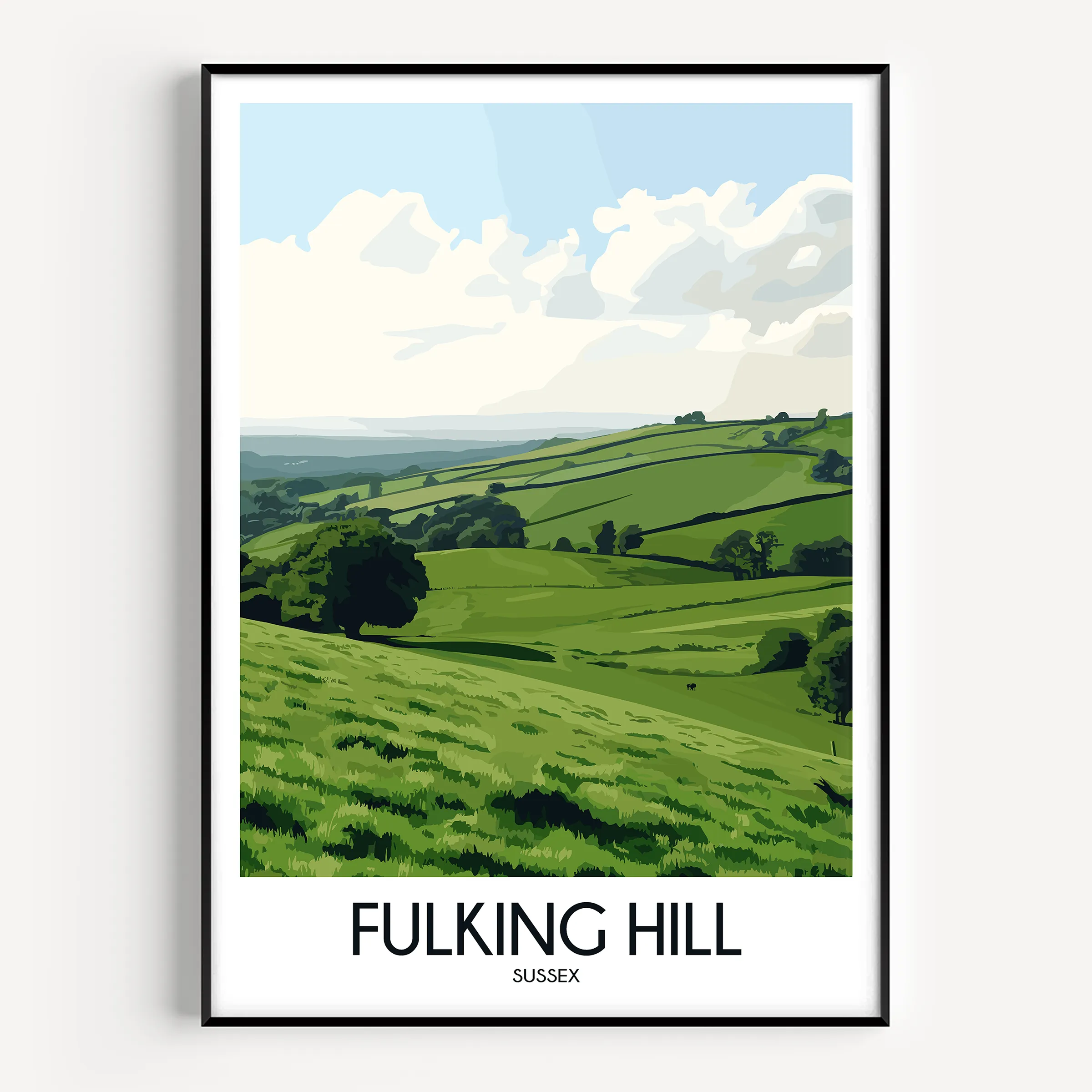 Fulking Hill Scenic Landscape Art