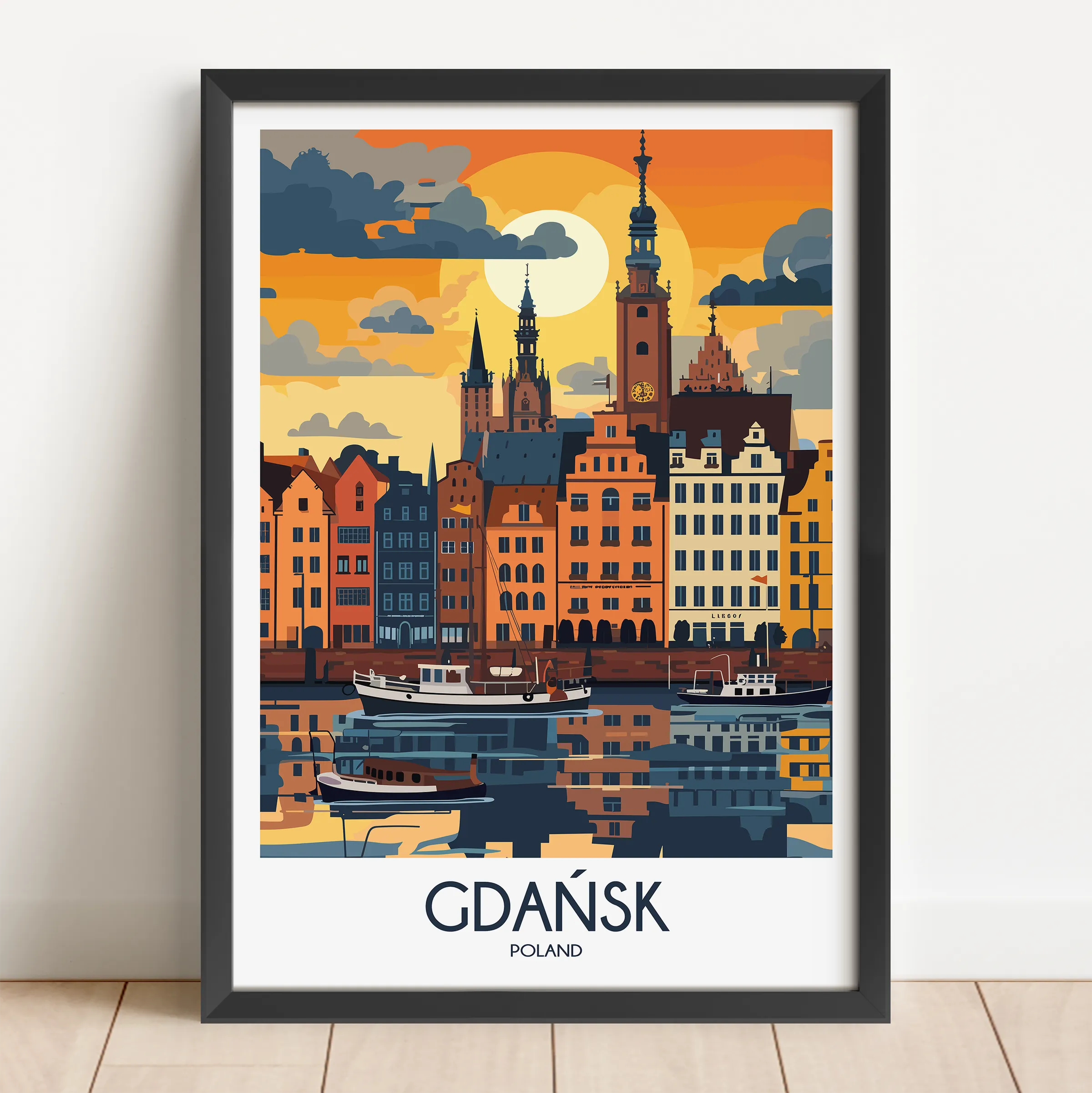 Gdansk Modern Travel Poster
