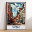 Gdansk Retro Travel Illustration