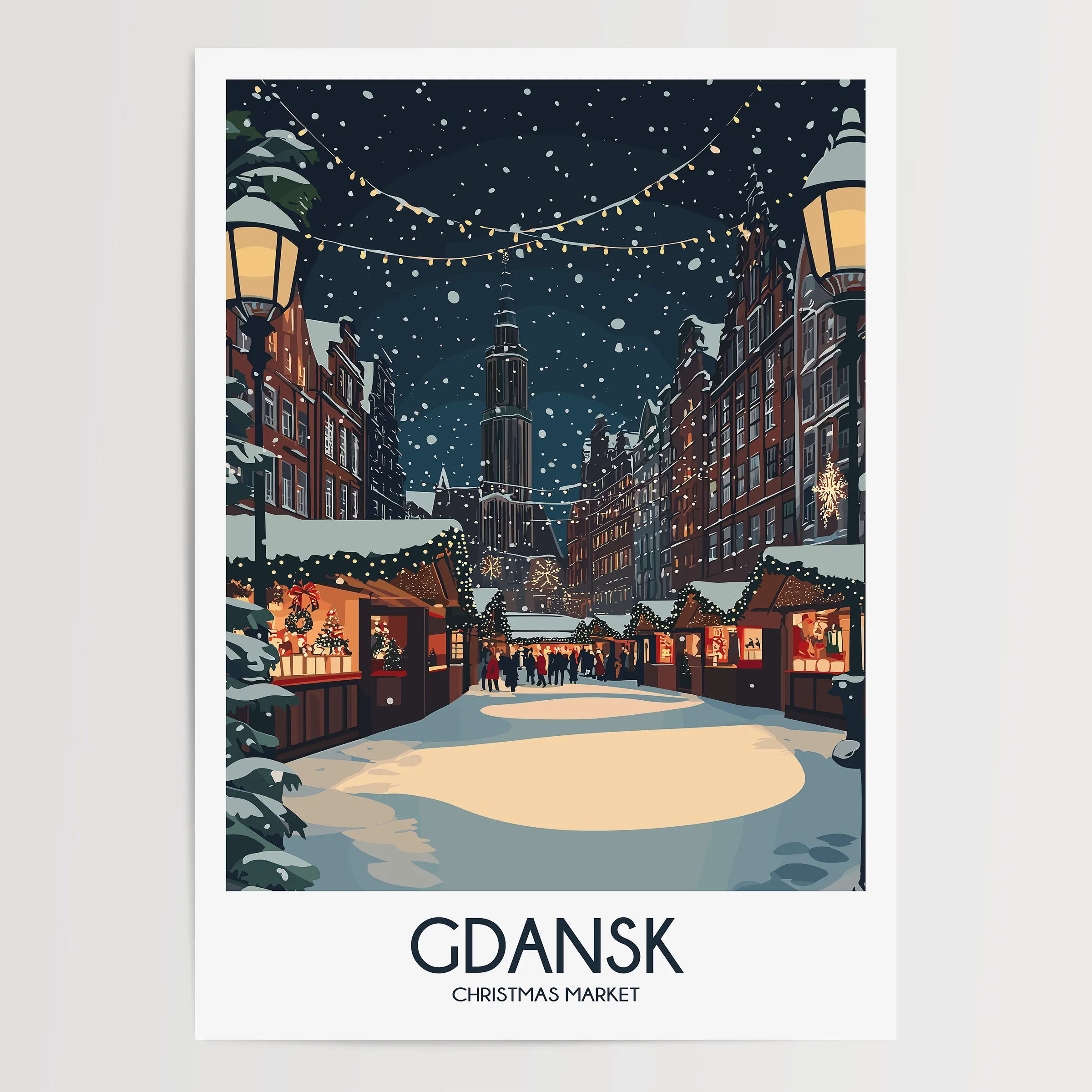 Gdansk Vintage Style Print