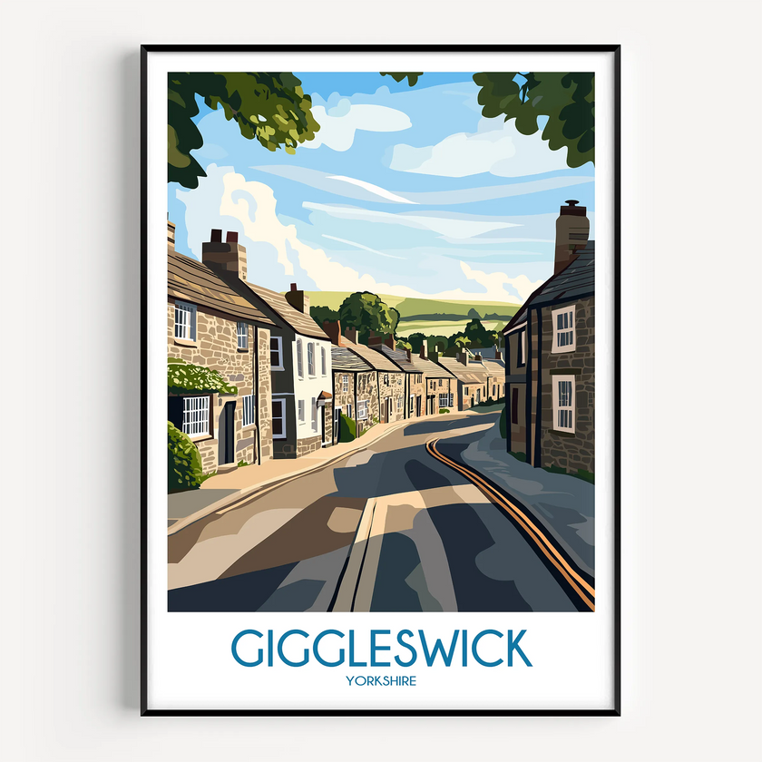 Giggleswick Retro Travel Illustration