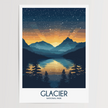 Glacier Vintage Style Print