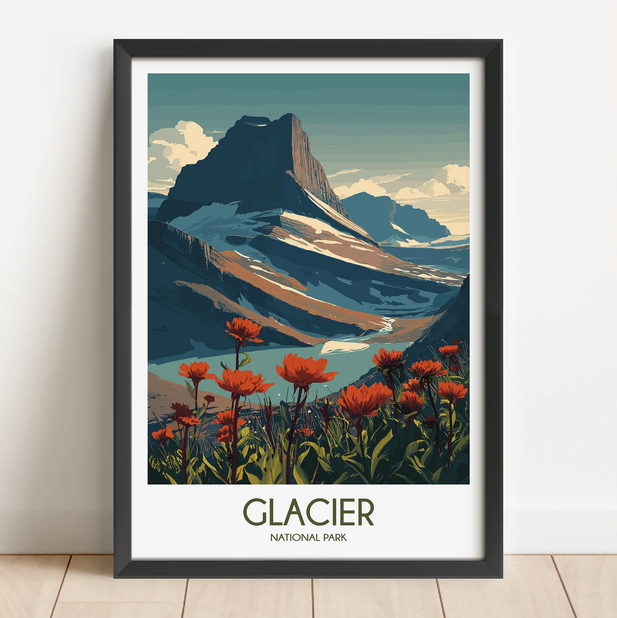 Glacier Vintage Style Print