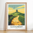 Glastonbury Retro Travel Illustration