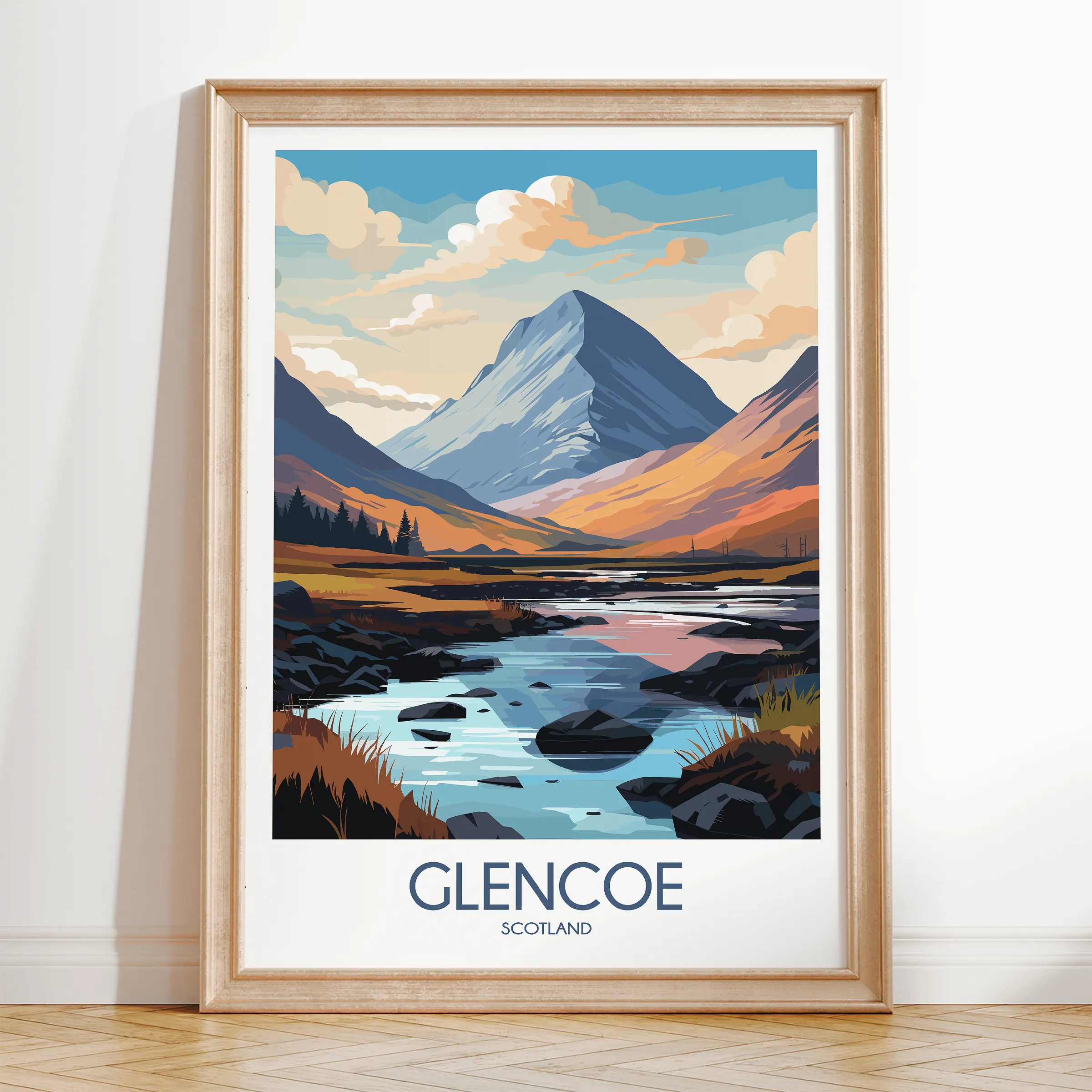 Glencoe Modern Travel Poster