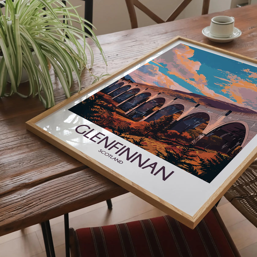 Glenfinnan Retro Travel Illustration