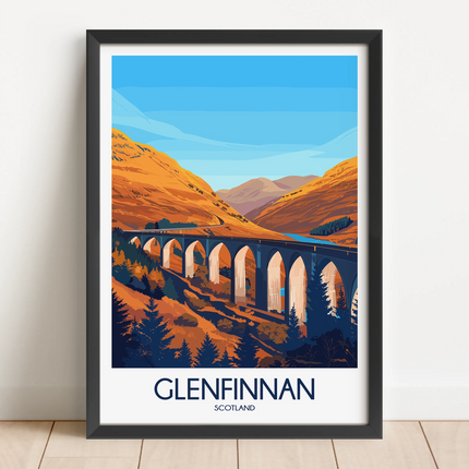 Glenfinnan Retro Travel Illustration