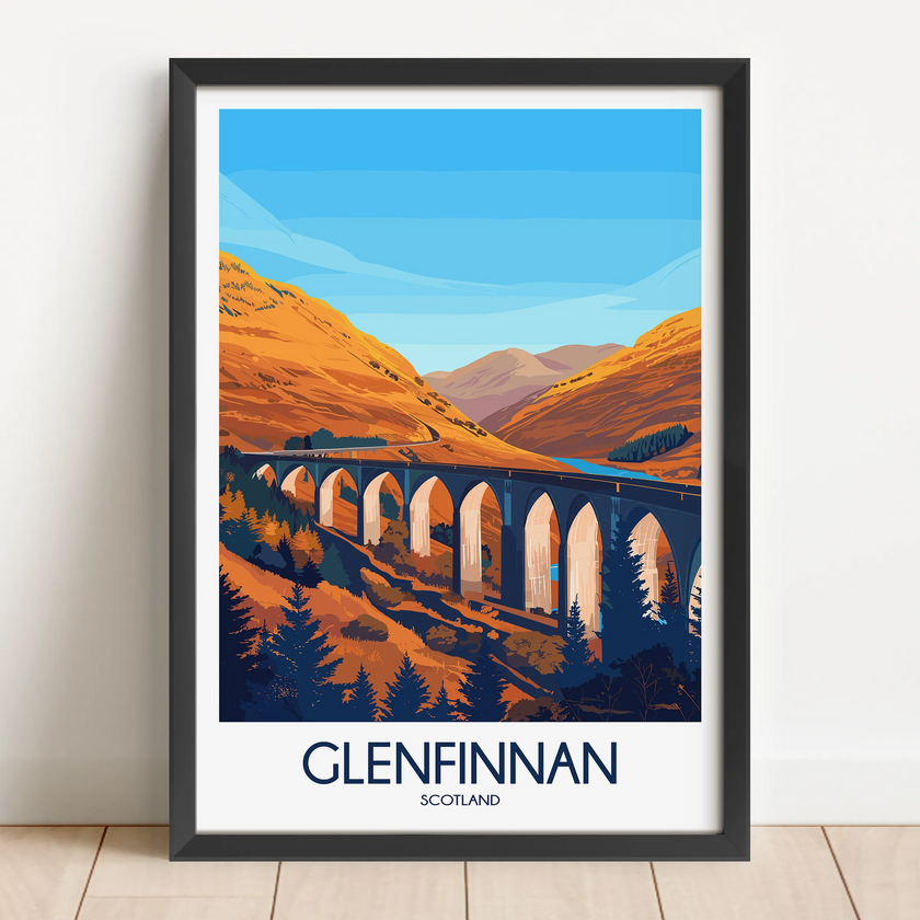 Glenfinnan Retro Travel Illustration