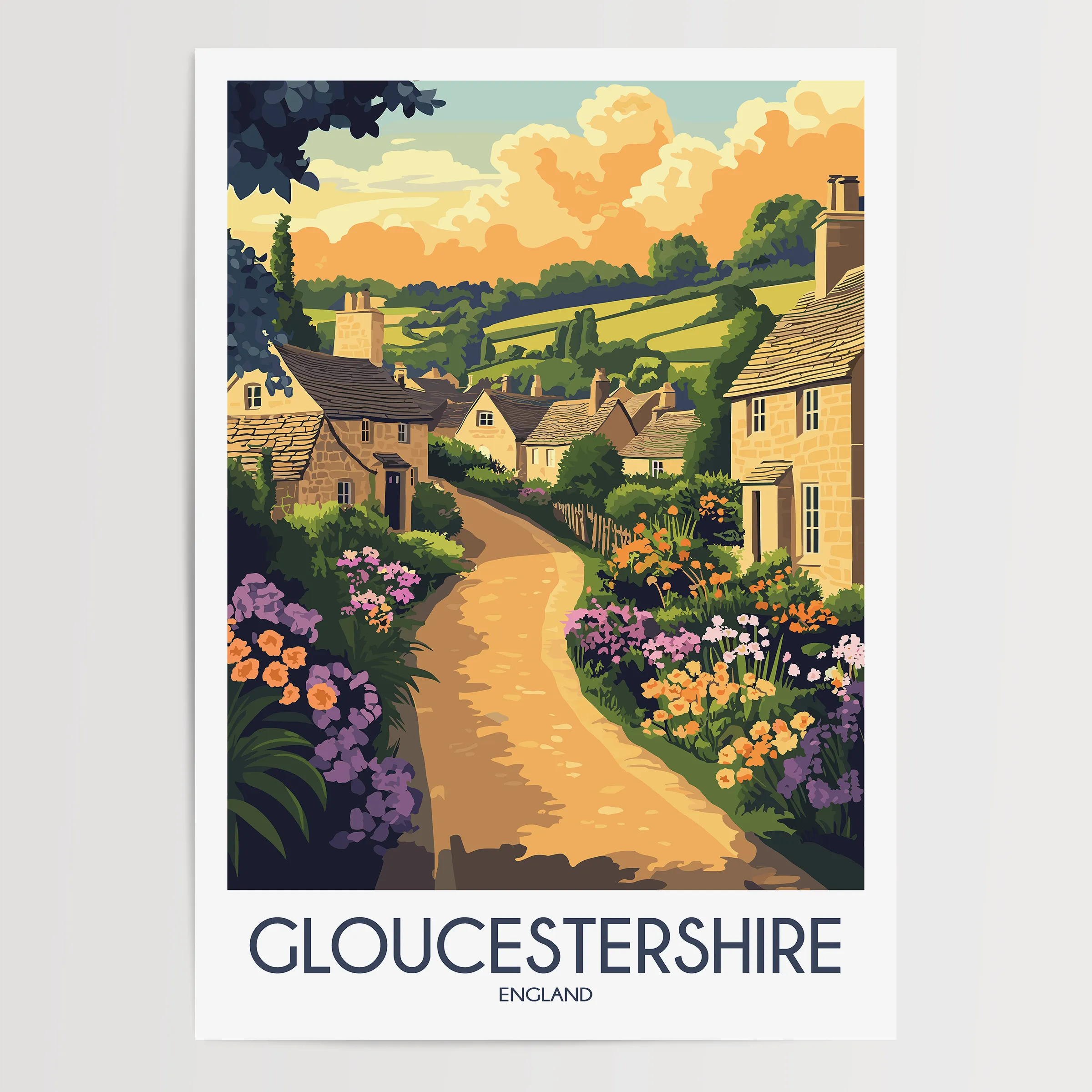 Gloucestershire Minimalist Wall Art