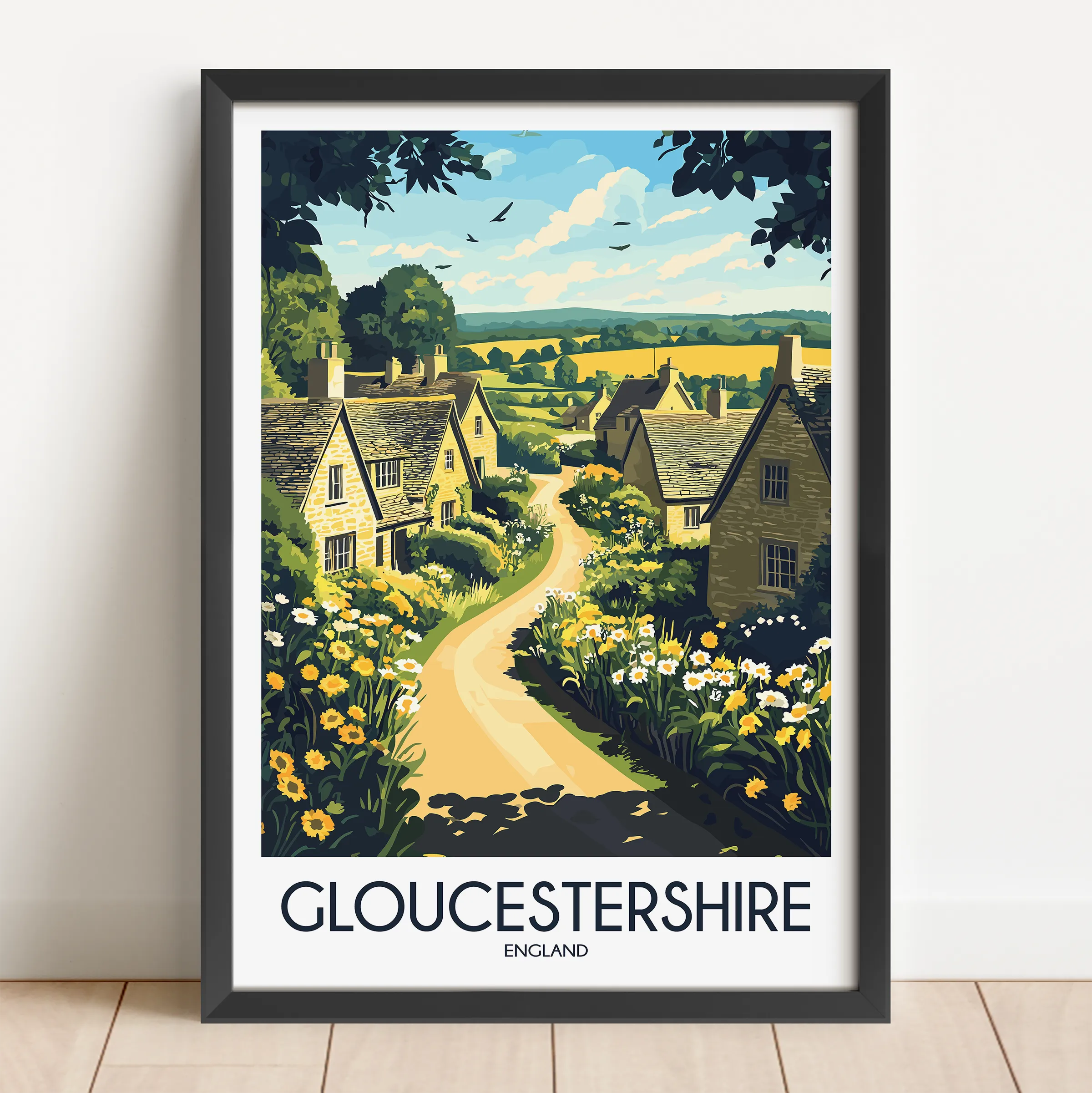 Gloucestershire Modern Travel Poster