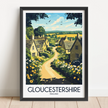Gloucestershire Modern Travel Poster