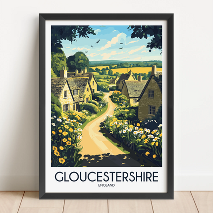 Gloucestershire Modern Travel Poster