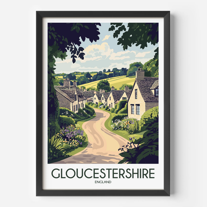 Gloucestershire Modern Travel Poster