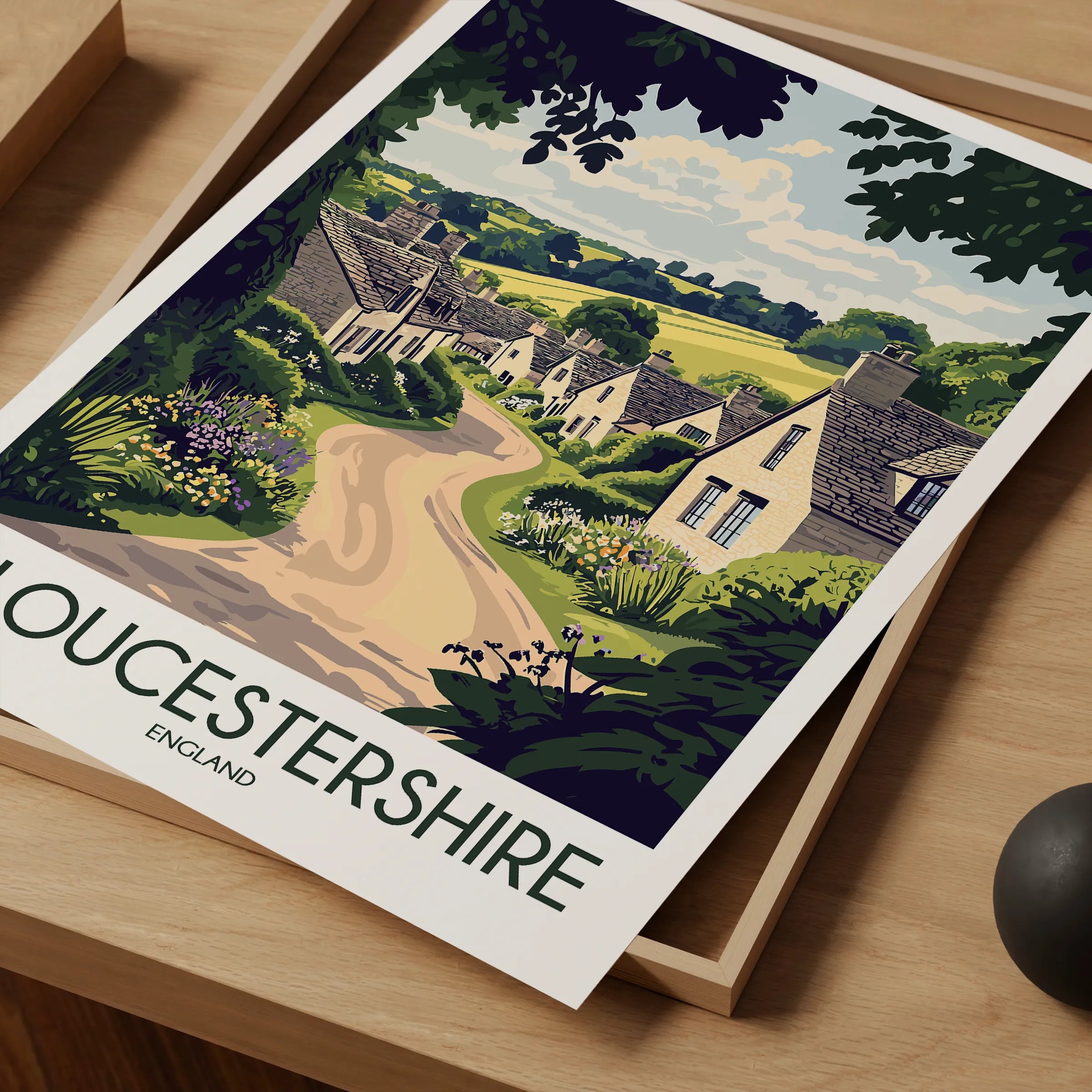 Gloucestershire Retro Travel Illustration