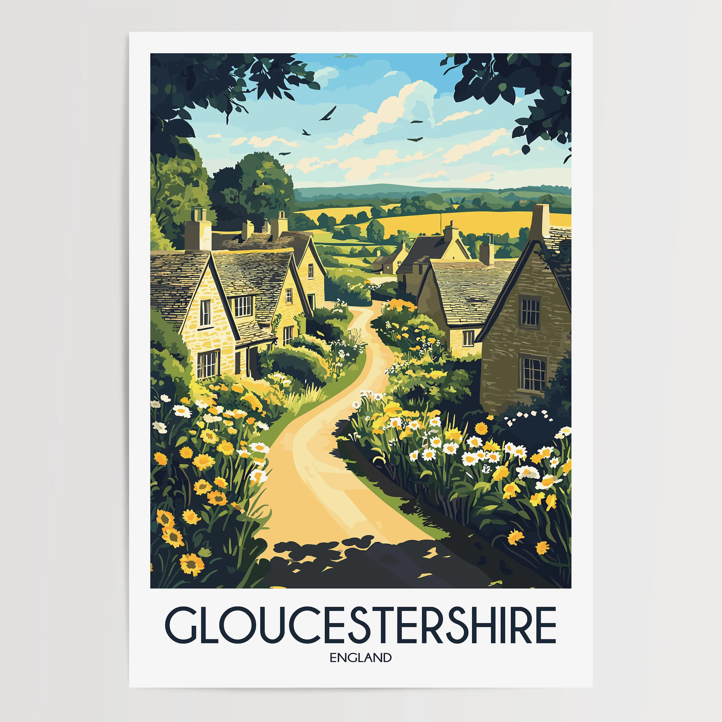 Gloucestershire Souvenir Poster Print