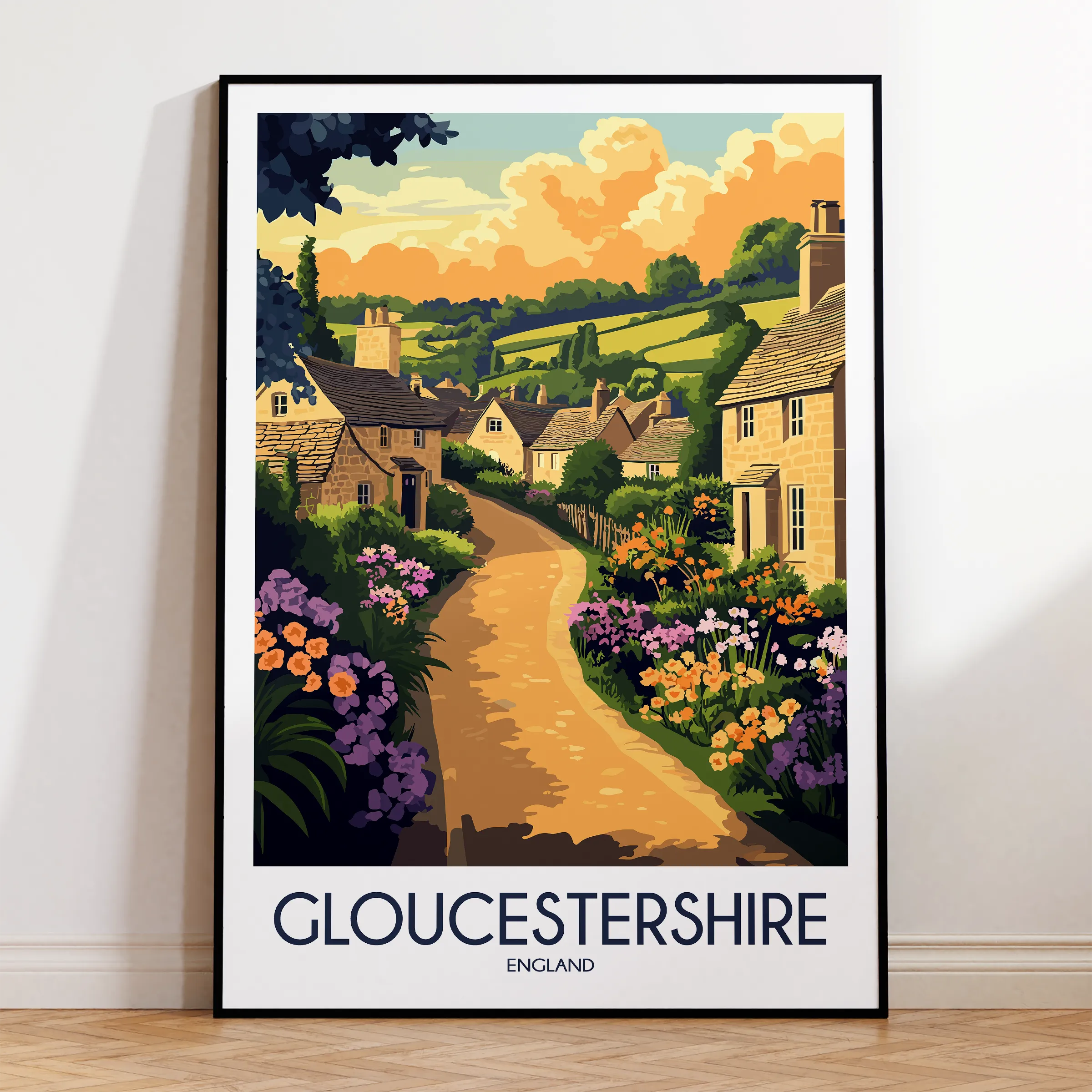 Gloucestershire Vintage Style Print
