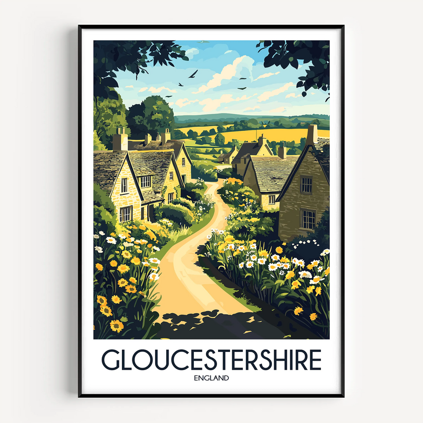 Gloucestershire Vintage Style Print