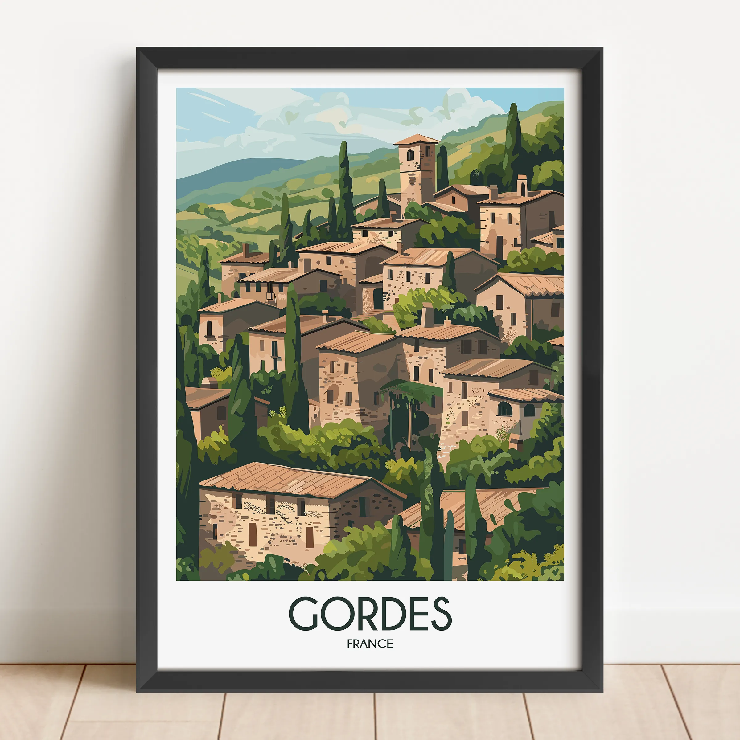 Gordes Modern Travel Poster