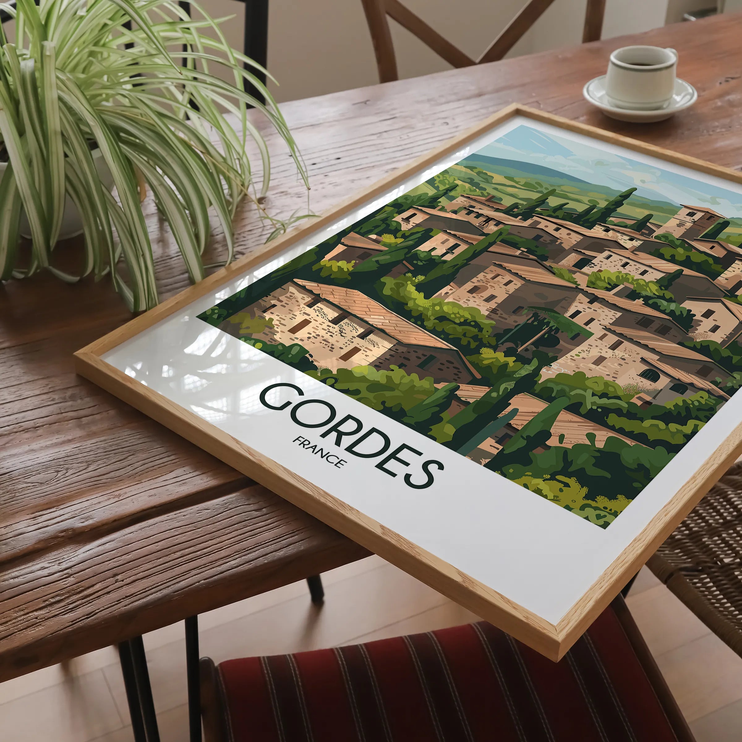 Gordes Retro Travel Illustration