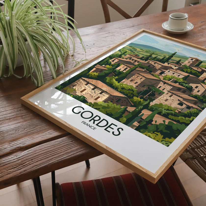 Gordes Retro Travel Illustration