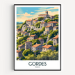 Gordes Retro Travel Illustration